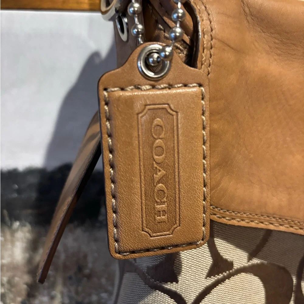 Coach Signature Canvas and Leather Crossbody Bag in Tan - Picture 3 of 10
